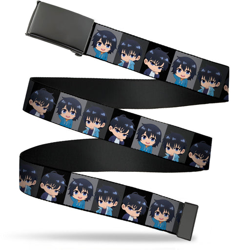 Web Belt Blank Black Buckle - Solo Leveling Chibi Sung Jinwoo Pose Blocks Grays Webbing Web Belts Crunchyroll   