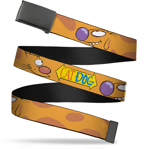 Black Buckle Web Belt - CatDog Stretch/CATDOG Logo Webbing Web Belts Nickelodeon   