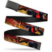 Black Buckle Web Belt - NIGHTWING Poses/Bats Welcome to Gotham Comic Book Cover Webbing Web Belts DC Comics   