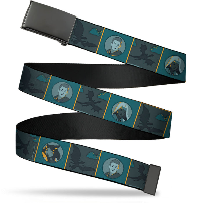 Web Belt Blank Black Buckle - Dungeons & Dragons Ampersand Icon and Character Blocks Greens Webbing Web Belts Wizards of the Coast   