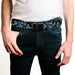 Black Buckle Web Belt - Stitch Poses/Hibiscus Sketch Black/Gray/Blue Webbing Web Belts Disney   
