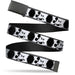 Black Buckle Web Belt - Mickey Standing Pose Film Strip White/Black Webbing Web Belts Disney   