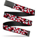 Web Belt Blank Black Buckle - Mickey Mouse Poses Scattered Red/Black/White Webbing Web Belts Disney   