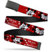 Black Buckle Web Belt - Mickey & Minnie HUGS & KISSES Poses Reds/White Webbing Web Belts Disney   