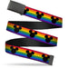Black Buckle Web Belt - Mickey Mouse Ears Icon Rainbow Pride Flag Webbing Web Belts Disney   