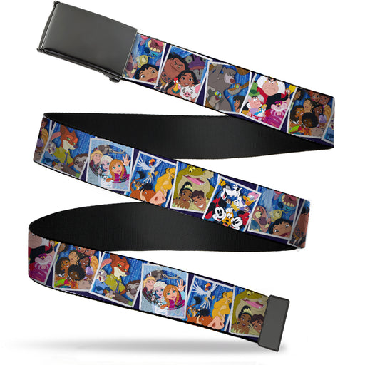 Web Belt Blank Black Buckle - Disney 100 Movie Characters Photo Booth Pose Blocks Blues Webbing Web Belts Disney   