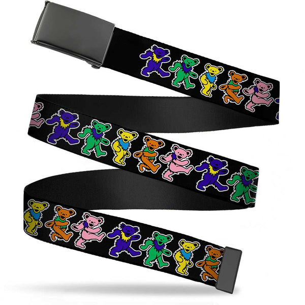 Black Buckle Web Belt - Dancing Bears Black/Multi Color Webbing —  Buckle-Down