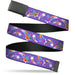 Web Belt Blank Black Buckle - Furby Orange and Purple Jumping Rainbow Slide Black/Multi Color Webbing Web Belts Hasbro   