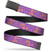 Web Belt Blank Black Buckle - Furby Icons Collage Purples/Orange/Pinks Webbing Web Belts Hasbro   