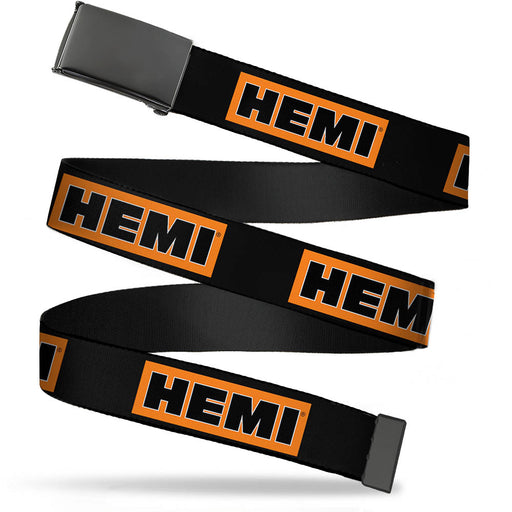 Black Buckle Web Belt - HEMI Bold Black/Orange/White/Black Webbing Web Belts Hemi   
