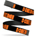 Black Buckle Web Belt - HEMI 426 Logo Repeat Black/Orange Webbing Web Belts Hemi   