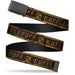 Black Buckle Web Belt - HUFFLEPUFF Crest/Banner Weathered Tan/Brown Webbing Web Belts The Wizarding World of Harry Potter   