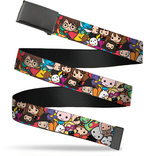 Web Belt Blank Black Buckle - Harry Potter Chibi Charms Characters Stacked Webbing Web Belts The Wizarding World of Harry Potter   