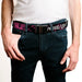 Black Buckle Web Belt - HOLLYWOOD UNDEAD Text Logo/Striping Black/Pink/White Webbing Web Belts Hollywood Undead   
