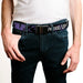 Black Buckle Web Belt - HOLLYWOOD UNDEAD Text Logo/Striping Black/Purple/White Webbing Web Belts Hollywood Undead   