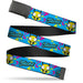 Web Belt Blank Black Buckle - Invader Zim GIR TACOS Pose Blue/Pink/Yellow Webbing Web Belts Nickelodeon   