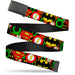 Web Belt Blank Black Buckle - Justice League Stacked Logos Webbing Web Belts DC Comics   