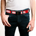 Web Belt Blank Black Buckle - MARVEL Red Brick Logo Red/White Webbing Web Belts Marvel Comics   