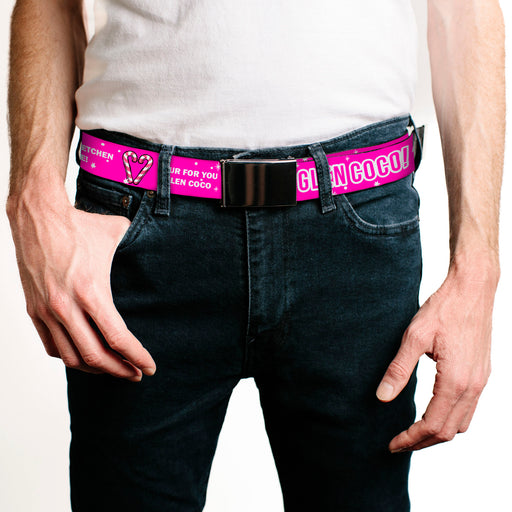 Web Belt Blank Black Buckle - Mean Girls YOU GO GLEN COCO Pink/White Webbing Web Belts Paramount Pictures   