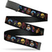 Web Belt Blank Black Buckle - Masters of the Universe Heroes and Villains Faces Black Webbing Web Belts Mattel   