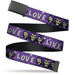 Web Belt Blank Black Buckle - Masters of the Universe Skeletor LIVE LOVE Expressions Purples/White Webbing Web Belts Mattel   