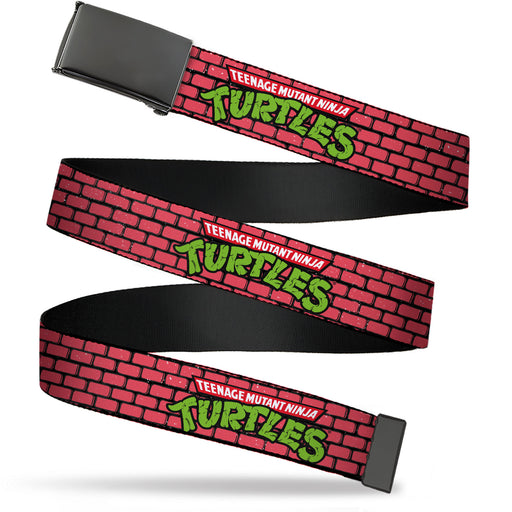 Web Belt Blank Black Buckle - TEENAGE MUTANT NINJA TURTLES Brick Title Logo Red Webbing Web Belts Nickelodeon   