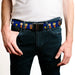 Web Belt Blank Black Buckle - Peanuts Gang Astronauts Standing Poses Stars Blue/White Webbing Web Belts Peanuts Worldwide LLC   