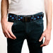 Web Belt Blank Black Buckle - Rick and Morty Electric Faces Black/Blues Webbing Web Belts Rick and Morty   