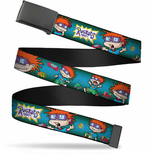 Black Buckle Web Belt - RUGRATS Chuckie Poses Webbing Web Belts Nickelodeon   
