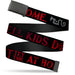 Web Belt Blank Black Buckle - Supernatural DON'T TRY THIS AT HOME Quote and Icons Black/Red/Gray Webbing Web Belts Supernatural   