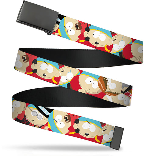 Web Belt Blank Black Buckle - South Park Cartman Expressions Stacked Webbing Web Belts Comedy Central   