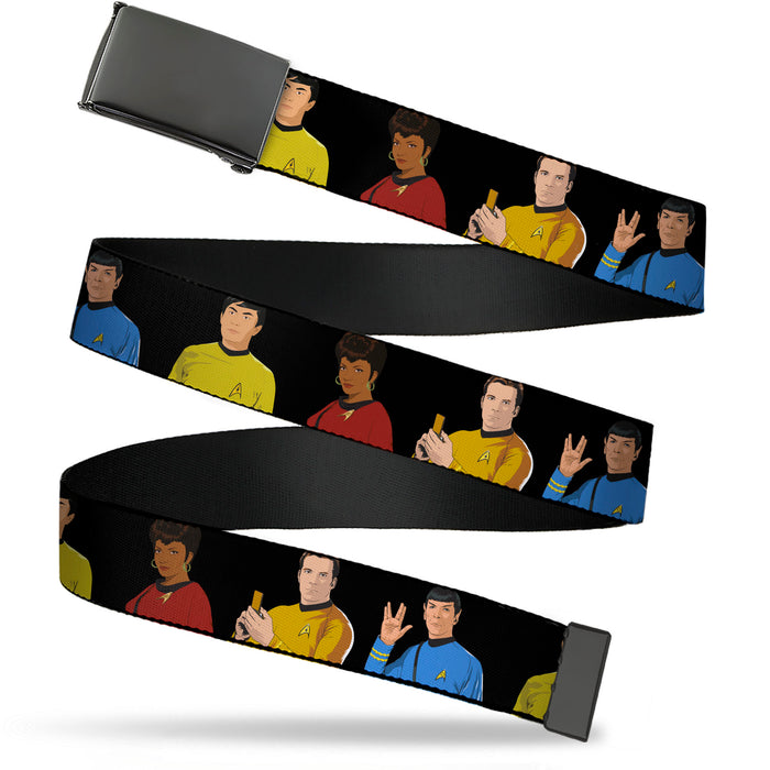 Web Belt Blank Black Buckle - Star Trek Original Series Four Crew Member Group Black Webbing Web Belts CBS Studios Inc.   