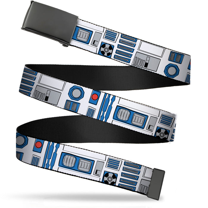 Black Buckle Web Belt - Star Wars R2-D2 Bounding Parts4 White/Black/Blue/Gray/Red Webbing Web Belts Star Wars   