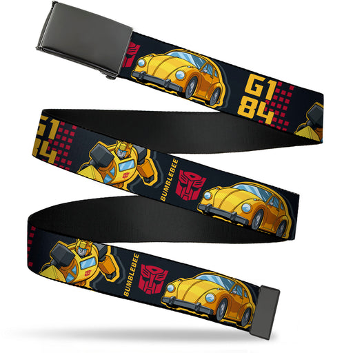 Web Belt Blank Black Buckle - Transformers Generations BUMBLEBEE  G1 84 Poses Autobot Icon Black/Yellows/Red Webbing Web Belts Hasbro   