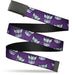 Web Belt Blank Black Buckle - Transformers Decepticons Icon Scattered Grids Purples Webbing Web Belts Hasbro   