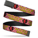 Web Belt Blank Black Buckle - The Lost Boys David Heart Icon YOU'RE JUST MY (BLOOD) TYPE Pink/Yellow Webbing Web Belts Warner Bros. Horror Movies   