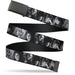 Web Belt Blank Black Buckle - Beetlejuice Character Face Blocks Black/White Webbing Web Belts Warner Bros. Horror Movies   