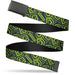 Web Belt Blank Black Buckle - Beetlejuice Title and Icons Collage Blue/Green Webbing Web Belts Warner Bros. Horror Movies   