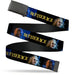 Web Belt Blank Black Buckle - BEETLEJUICE Expressions and Title Logo Black/Blues Webbing Web Belts Warner Bros. Horror Movies   