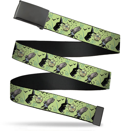Web Belt Blank Black Buckle - The Wizard of Oz Wicked Witch of the West and Flying Monkeys Greens Webbing Web Belts Warner Bros. Movies   