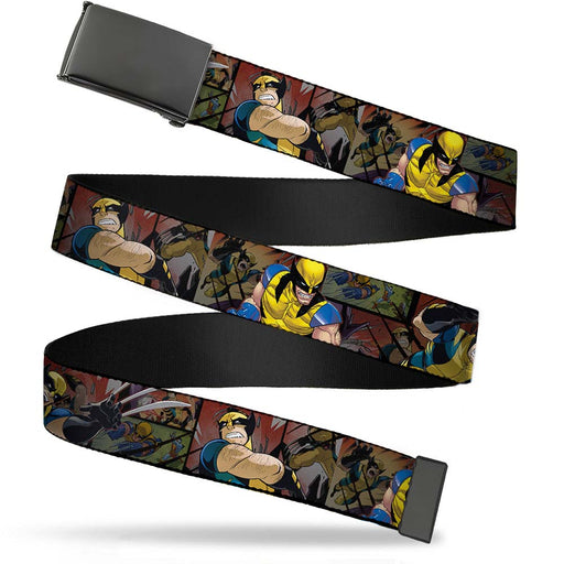 Black Buckle Web Belt - Wolverine 3-Action Poses/Comic Scene Blocks Webbing Web Belts Marvel Comics   
