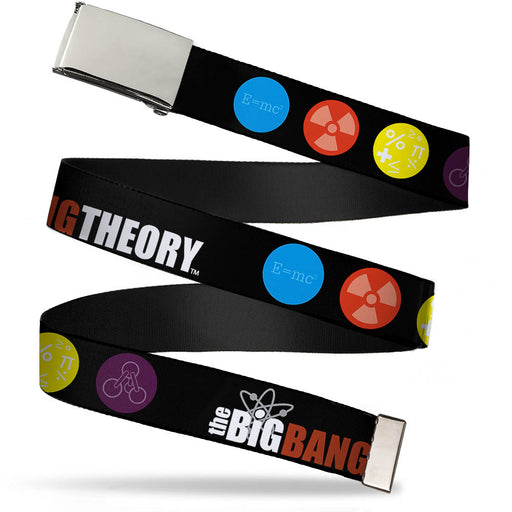 Chrome Buckle Web Belt - THE BIG BANG THEORY DNA/Atom/E/Radiation Black Webbing Web Belts The Big Bang Theory   