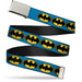 Chrome Buckle Web Belt - Bat Signal-3 Blue/Black/Yellow Webbing Web Belts DC Comics   