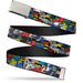 Chrome Buckle Web Belt - Batman & Joker Comic Blocks Webbing Web Belts DC Comics   