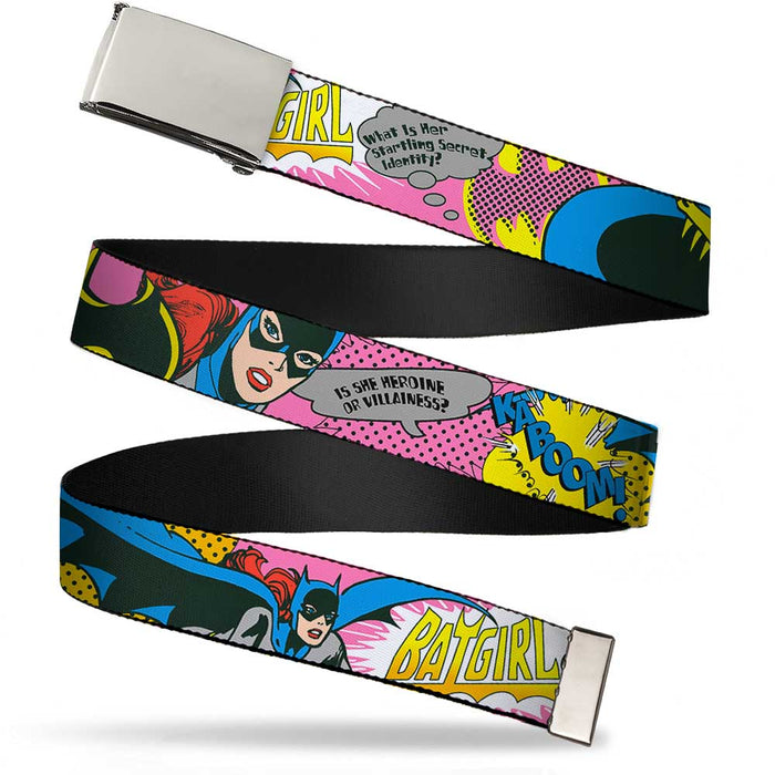 Chrome Buckle Web Belt - BATGIRL-IS SHE HERO OR VILLAIN? w/Batgirl in Action Webbing Web Belts DC Comics   