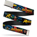 Chrome Buckle Web Belt - Batman & Robin in Action w/Text Burgundy Webbing Web Belts DC Comics   