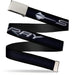 Chrome Buckle Web Belt - C7 STINGRAY Logo Black/Silver Webbing Web Belts GM General Motors   