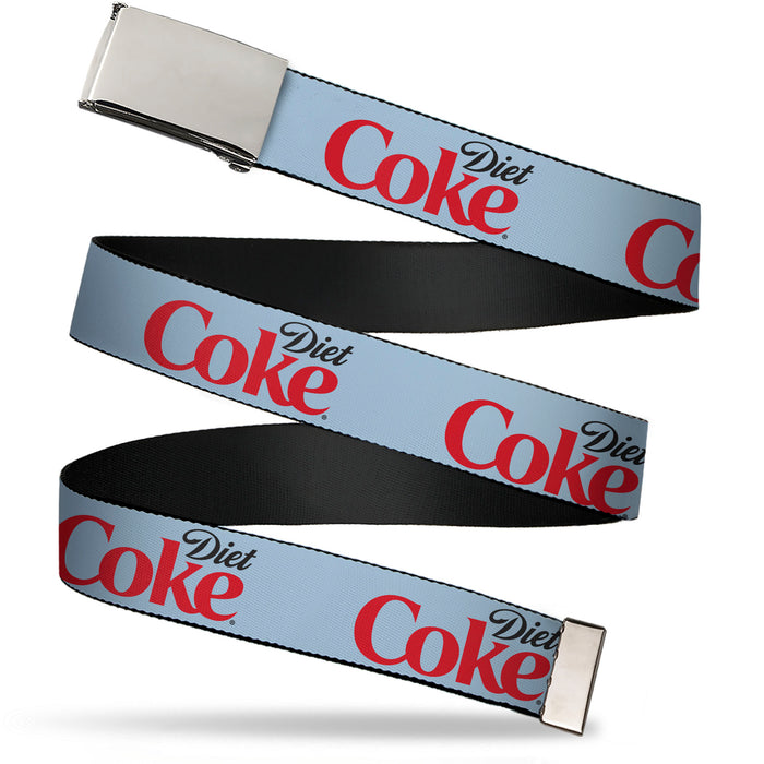 Web Belt Blank Chrome Buckle - DIET COKE Logo Light Gray/Black/Red Webbing Web Belts The Coca-Cola Company