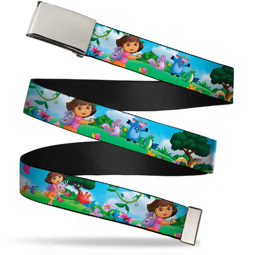 Chrome Buckle Web Belt - Dora Running & Animal Friends Outdoors Webbing Web Belts Nickelodeon   