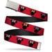 Chrome Buckle Web Belt - Minnie Mouse Silhouette Red/Black/Polka Dot Webbing Web Belts Disney   